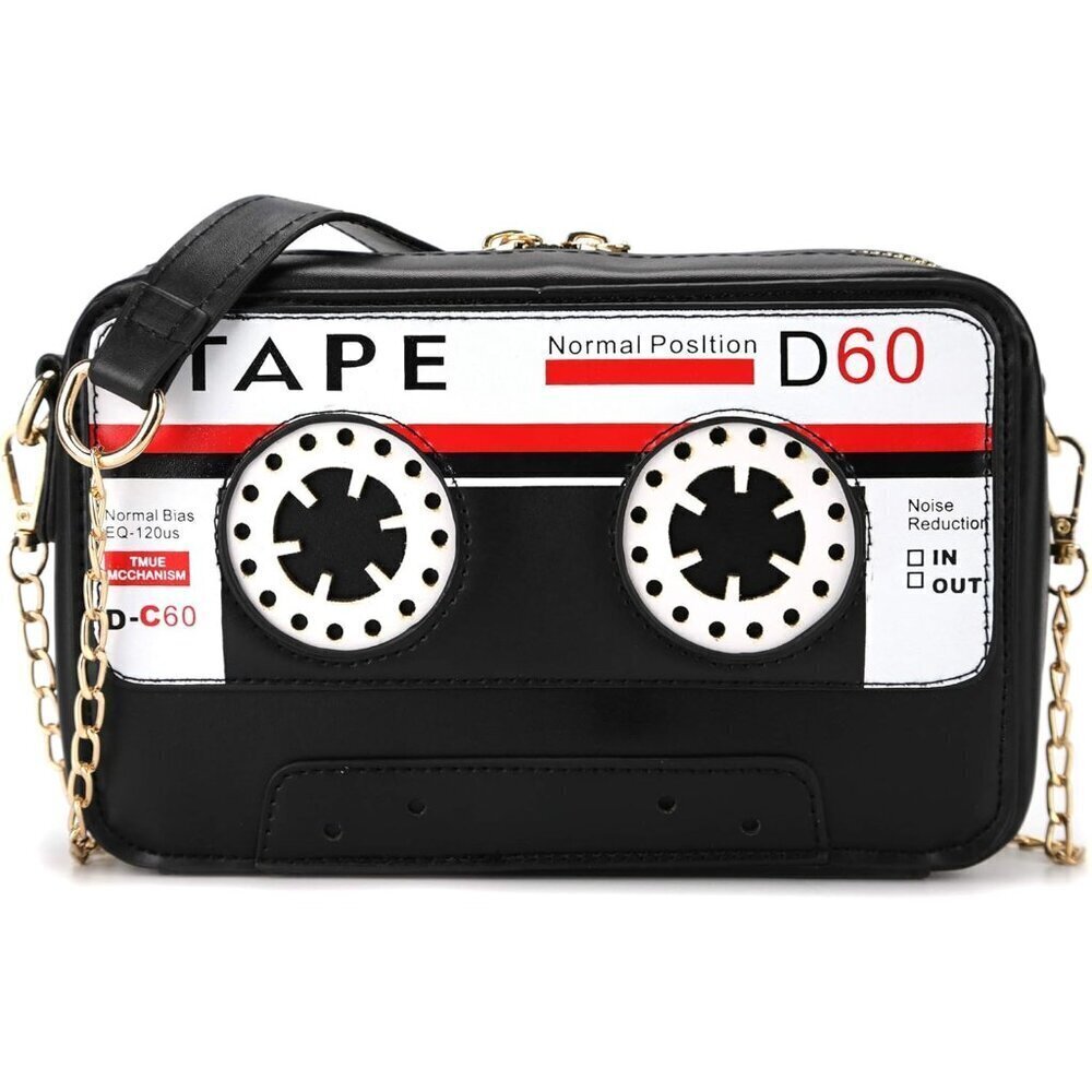 Retro Tape Shaped PU Evening Crossbody Bag Compact Cute for Women